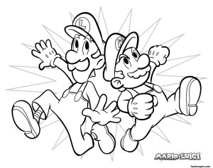 Printabel Coloring pages Mario and Luigi 1