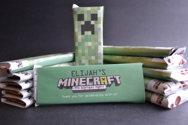 Minecraft candy bar wrappers