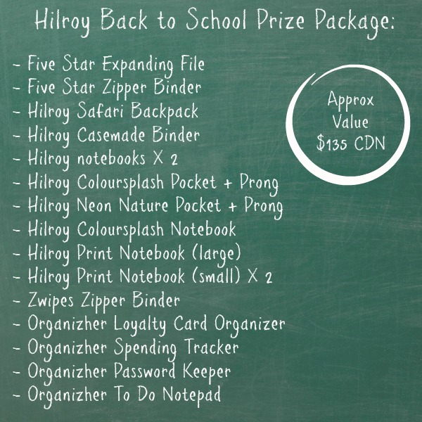 Hilroy back to school giveaway