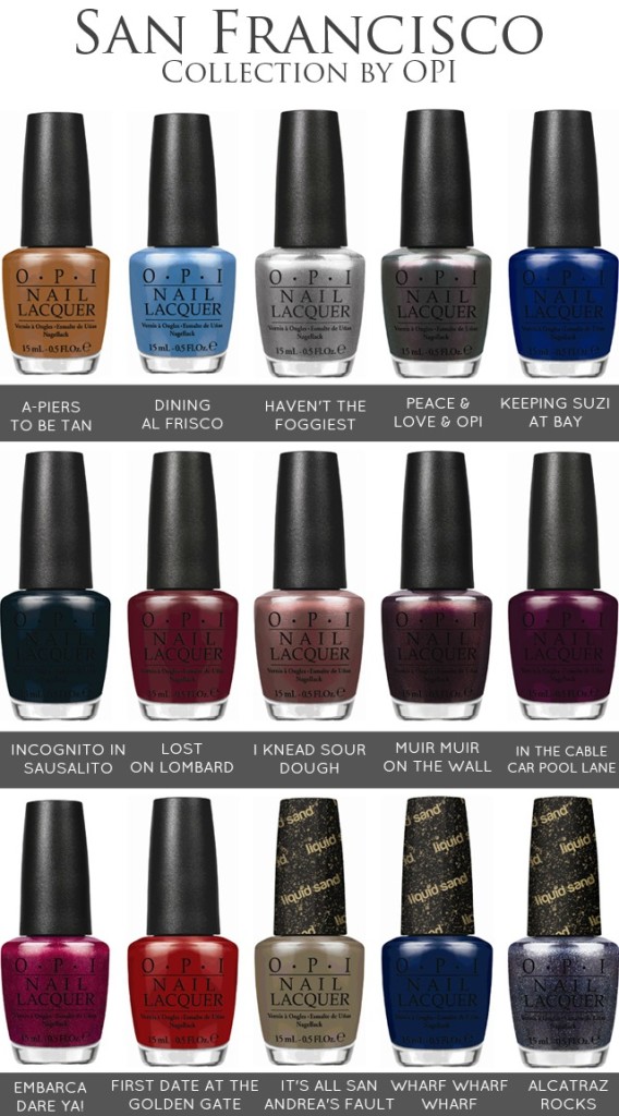 OPI San Francisco Collection for Fall/Winter 2013 – Feisty Frugal ...