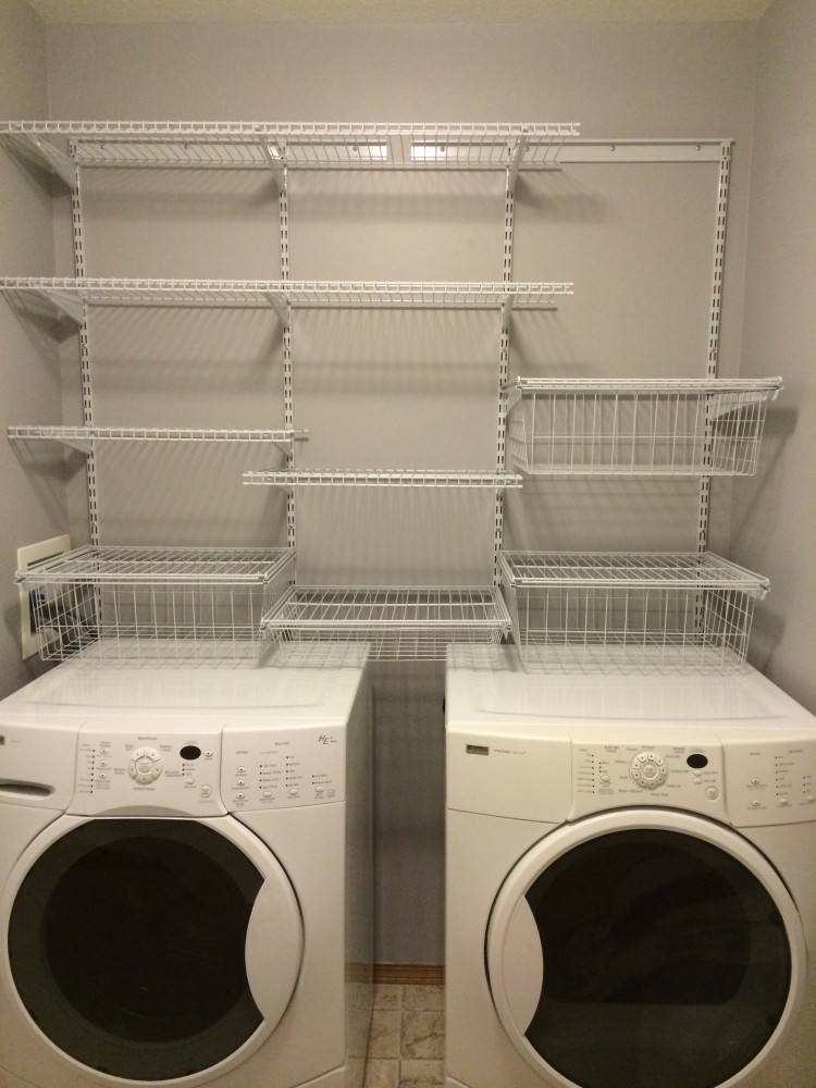 closet organizer for laundry room storage